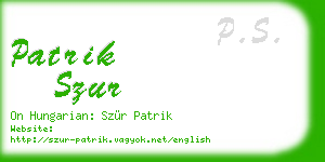 patrik szur business card